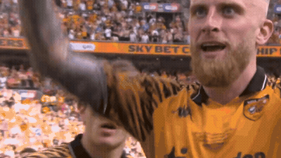A Man With A Beard Wearing A Yellow Jersey With The Word Sky Bet On The Back GIF