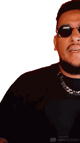 A Man With A Beard Wearing Sunglasses And A Chain Around His Neck Is Made With Panscreen Sticker