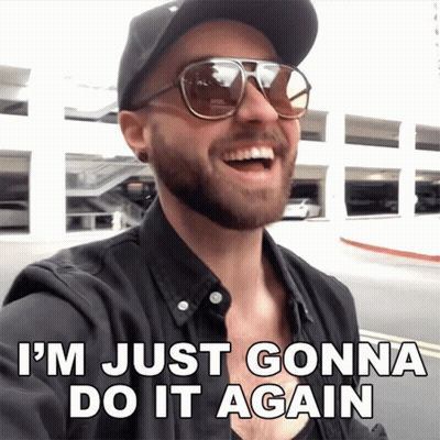 A Man With A Beard Wearing Sunglasses And A Hat Says I 'M Just Gonna Do It Again GIF
