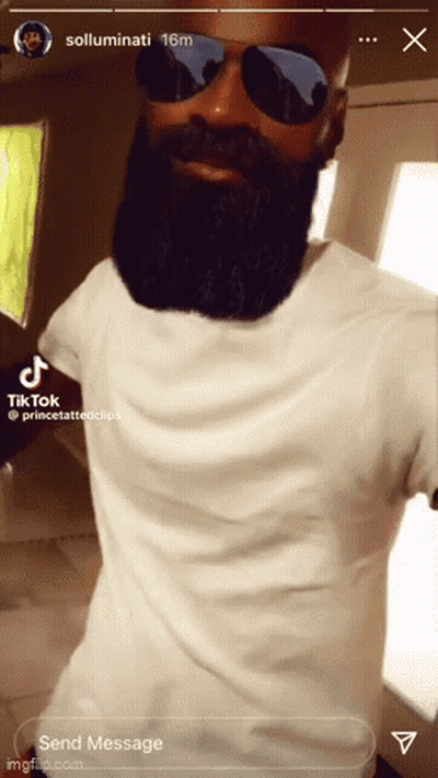 A Man With A Beard Wearing Sunglasses And A White T-Shirt Has A Tiktok Account GIF