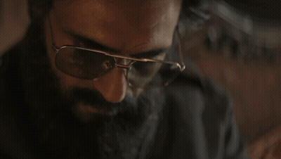 A Man With A Beard Wearing Sunglasses And The Words You Think GIF