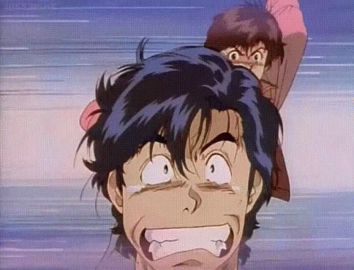 A Man With A Big Smile On His Face Is Being Pulled By Another Person GIF