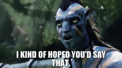 A Man With A Blue Face And A Mohawk Says I Kind Of Hoped You 'D Say That GIF