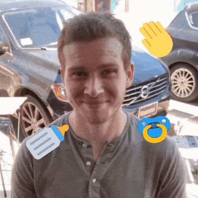 A Man With A Bottle And Pacifier On His Chest GIF