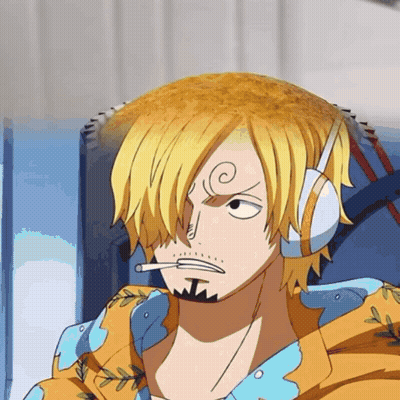 A Man With A Cigarette In His Mouth Is Wearing Headphones GIF