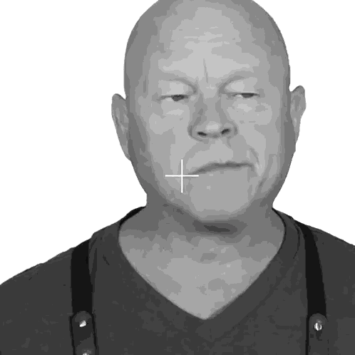 A Man With A Cross On His Face Sticker