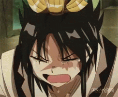 A Man With A Crown On His Head Is Crying With His Eyes Closed GIF