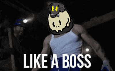 A Man With A Dog On His Head And The Words Like A Boss On The Bottom GIF