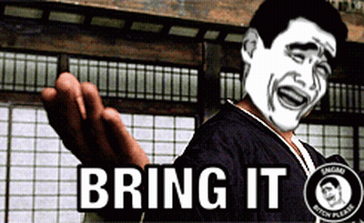 A Man With A Funny Face And The Words Bring It GIF