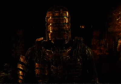 A Man With A Gold Helmet Is Standing In A Room GIF