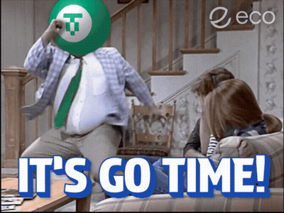 A Man With A Green Ball On His Head With The Words It 'S Go Time GIF