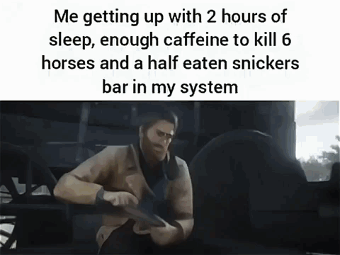 A Man With A Gun Is Getting Up With 2 Hours Of Sleep GIF