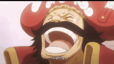 A Man With A Hat And Mustache Is Laughing With His Mouth Open GIF