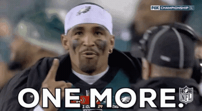 A Man With A Headband On His Head Says One More GIF