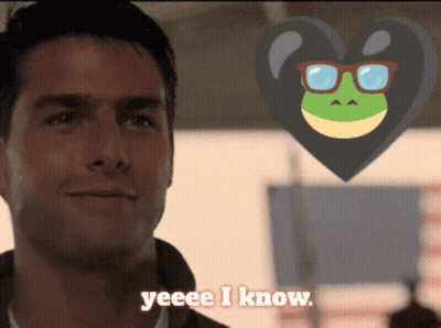 A Man With A Heart And A Frog With Glasses Says Yeeee I Know GIF