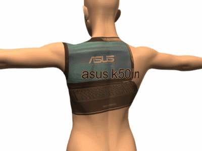 A Man With A Laptop On His Back That Says Asus K50 In GIF