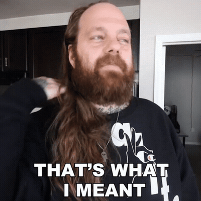 A Man With A Long Beard Is Wearing A Shirt That Says That 'S What I Meant GIF