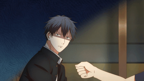A Man With A Mask On His Face Is Being Punched By Another Man GIF