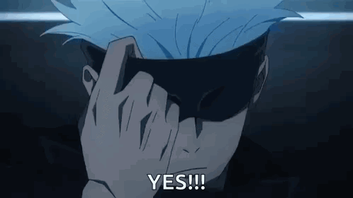 A Man With A Mask On His Face Is Covering His Face With His Hand And Saying Yes . GIF