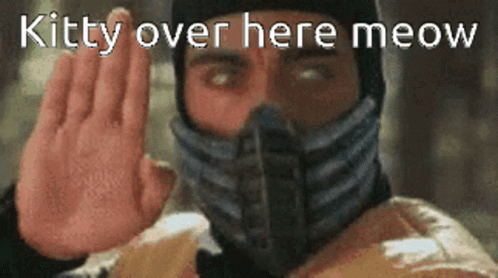 A Man With A Mask On His Face Is Making A Stop Sign With His Hand . GIF