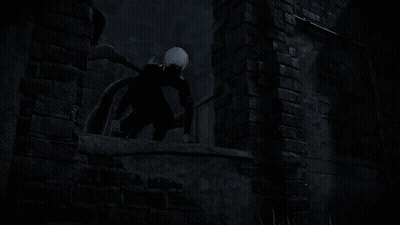 A Man With A Mask On Is Standing Next To A Brick Wall GIF