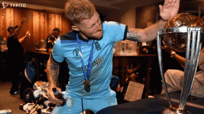 A Man With A Medal Around His Neck That Says " England " On It GIF
