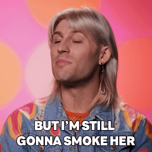 A Man With A Mullet And Earrings Says But I 'M Still Gonna Smoke Her GIF