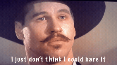 A Man With A Mustache And A Hat Says I Just Don 'T Think I Could Bare It GIF