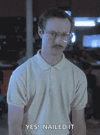 A Man With A Mustache And Glasses Is Wearing A White Polo Shirt . GIF