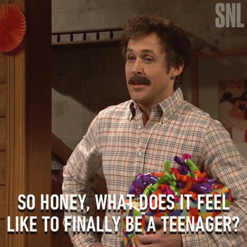 A Man With A Mustache Is Holding A Gift And Says So Honey What Does It Feel GIF