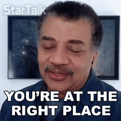 A Man With A Mustache Is Making A Funny Face And Saying `` You 'Re At The Right Place '' GIF