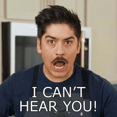 A Man With A Mustache Is Making A Funny Face And Says I Can 'T Hear You GIF