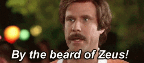 A Man With A Mustache Is Saying By The Beard Of Zeus ! GIF