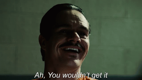 A Man With A Mustache Is Smiling And Says Ah You Wouldn T Get It GIF