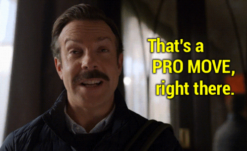 A Man With A Mustache Is Smiling With The Words That 'S A Pro Move Right There GIF