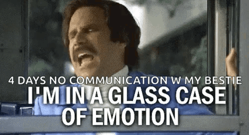 A Man With A Mustache Is Standing In Front Of A Window And Screaming . GIF