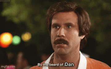 A Man With A Mustache Is Talking About Dan GIF
