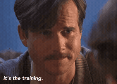 A Man With A Mustache Is Talking About The Training GIF
