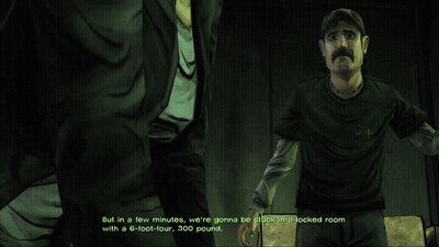 A Man With A Mustache Is Talking To Another Man In A Game GIF