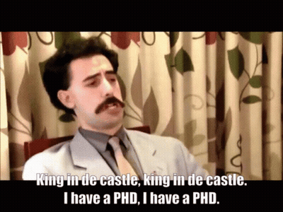 A Man With A Mustache Says " King In De Castle " GIF