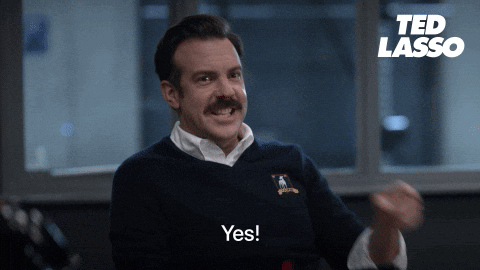 A Man With A Mustache Says Yes In A Ted Lasso Ad GIF
