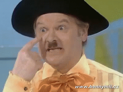 A Man With A Mustache Wearing A Cowboy Hat And A Bow Tie With The Website Www.bennyhill.cz Written Below Him GIF