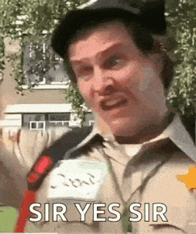 A Man With A Name Tag That Says Sir Yes Sir GIF