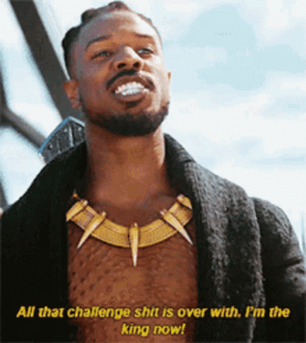 A Man With A Necklace That Says All That Challenge Shit Is Over With GIF