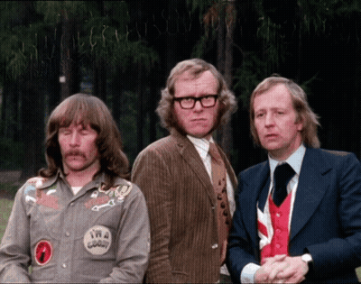 A Man With A Patch That Says I 'M A Goody GIF