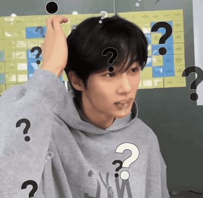 A Man With A Question Mark On His Forehead GIF
