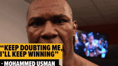 A Man With A Quote From Mohammed Usman On His Face GIF