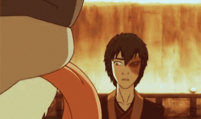A Man With A Red Eye Is Standing Next To Another Man In A Suit . GIF