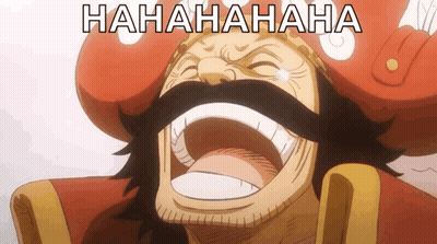 A Man With A Red Hat And A Mustache Is Laughing With The Words " Hahahaha " Written Above Him GIF