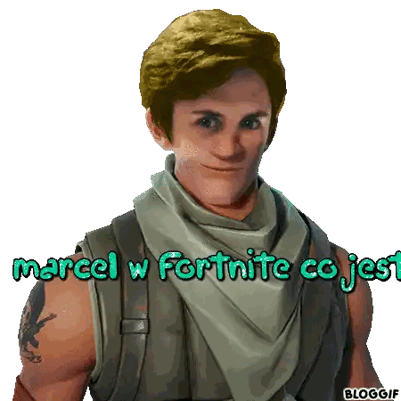 A Man With A Scarf Around His Neck And The Words Marcel W Fortnite Co Jest On The Bottom Sticker